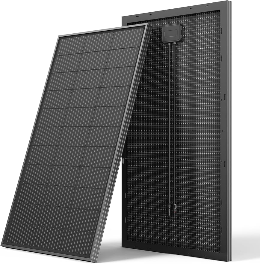 Bifacial 120 Watt Solar Panel 12V 120W Monocrystalline Solar Panel Panel High Efficiency Module Monocrystalline Technology Work with Charger for RV Camping Home Boat Marine Off-Grid