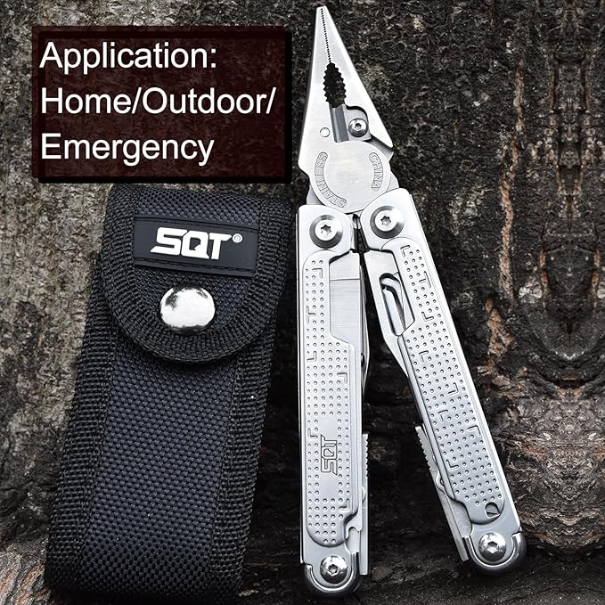 SQT2048 20-in-1 Multitool Foldable &amp Self-Locking Professional Tool for DIY Home Repairs Outdoor Camping – Must-Have Gifts for Men Compact Durable All-in-One Tool for Every Task