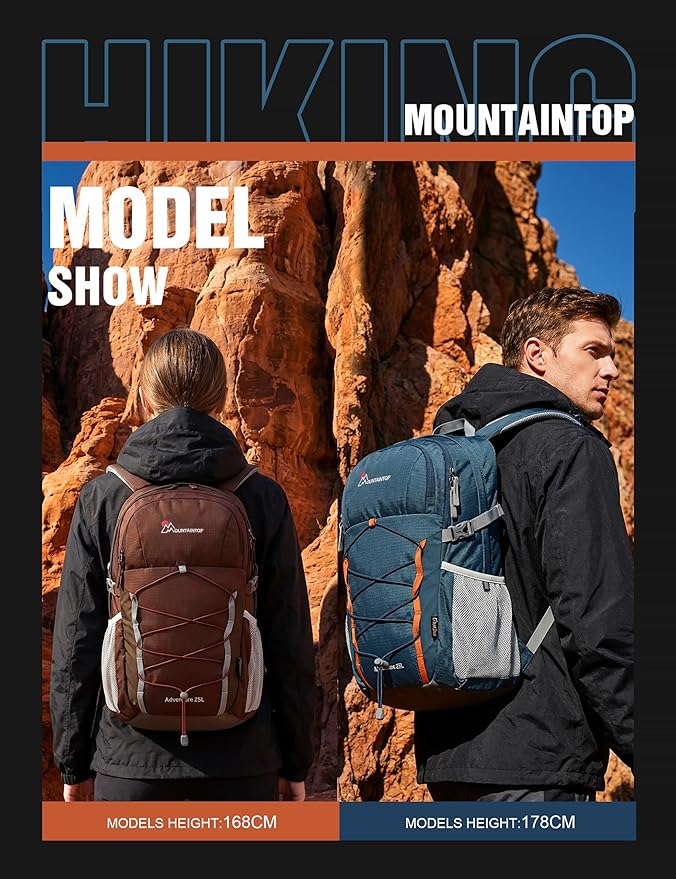 MOUNTAINTOP 25L Hiking BackpackLightweight Travel Backpack for Men Women Outdoor Backpacking Camping