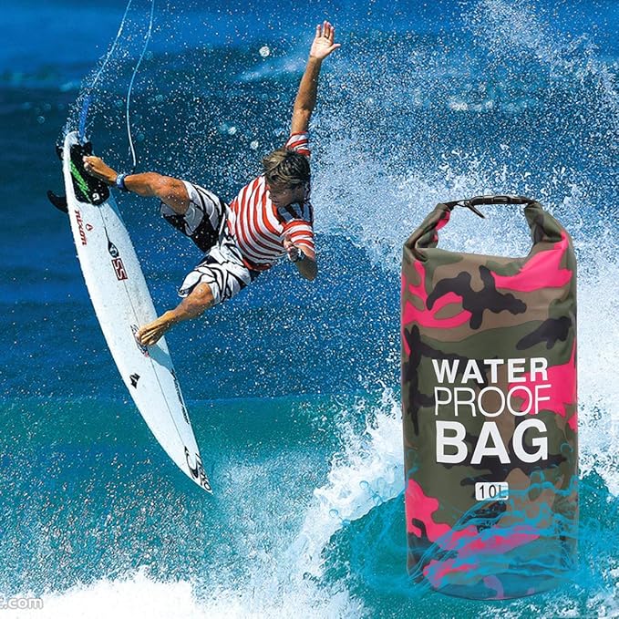 Waterproof Dry Bag 2L/5L/10L/15L/20L/30L Roll Top Sack Keeps Gear Dry for Kayaking Rafting Boating Swimming Camping Hiking Beach Fishing with Free Waterproof Phone Case (Rose red 20L)