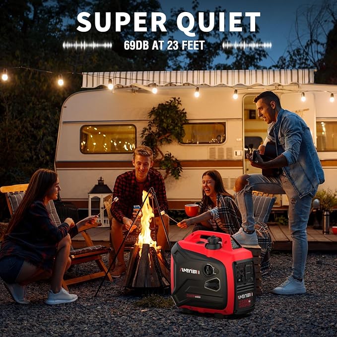 AMERISUN Inverter Generator 2500W Gas Power Generator with CO Sensor for Camping and Home Backup Long Runtime &amp Quiet Operation EPA Compliant