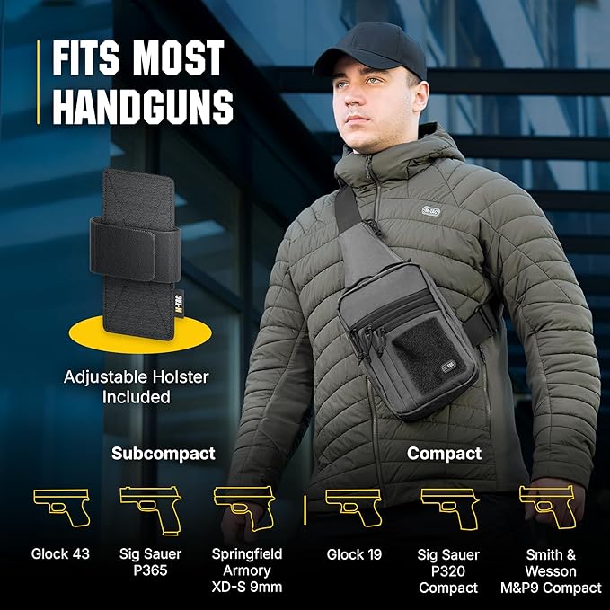 M-Tac CCW Sling Bag for Men &amp Women - EDC Shoulder Bag Tactical - Crossbody Concealed Carry Bag - Mens Chest Pack