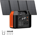 Solar Powered Generator 300W Portable Power Station with Solar Panel 40W Included 110V Pure Sine Wave 256Wh LiFePO4 Battery Pack with AC Outlet for Camping Home Emergency Traveling RV Trip