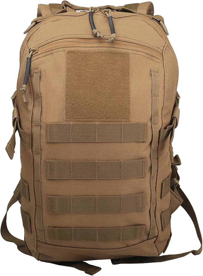 Miramrax 12L Small Backpack Day Pack - Mini Tactical Backpacks Military Daypack Molle Bag Rucksack Bug Out Bag for Hiking Camping Trekking (Tan)