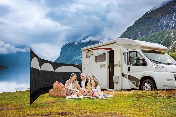 Camping Windbreak Stove Windscreen - Beach Windshield ShelterSunshade ScreenWinter Outdoor Caravan Privacy Shield with Top Windowfor Garden Charcoal Grills BBQ Picnic
