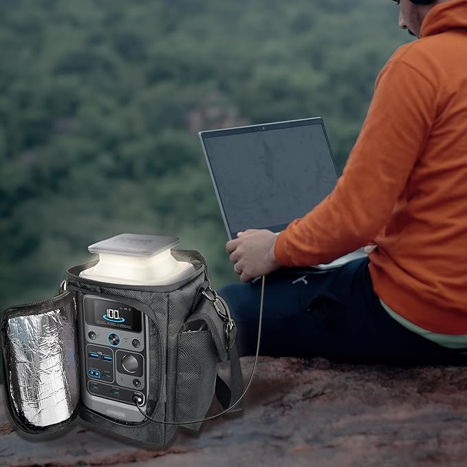 Waterproof Travel Bag Compatible with Anker SOLIX C300 DC Power Bank Station Outdoor 288Wh 90000mAhPower Bank Station Storage Case Cover with Two Pockets and Adjustable Strap