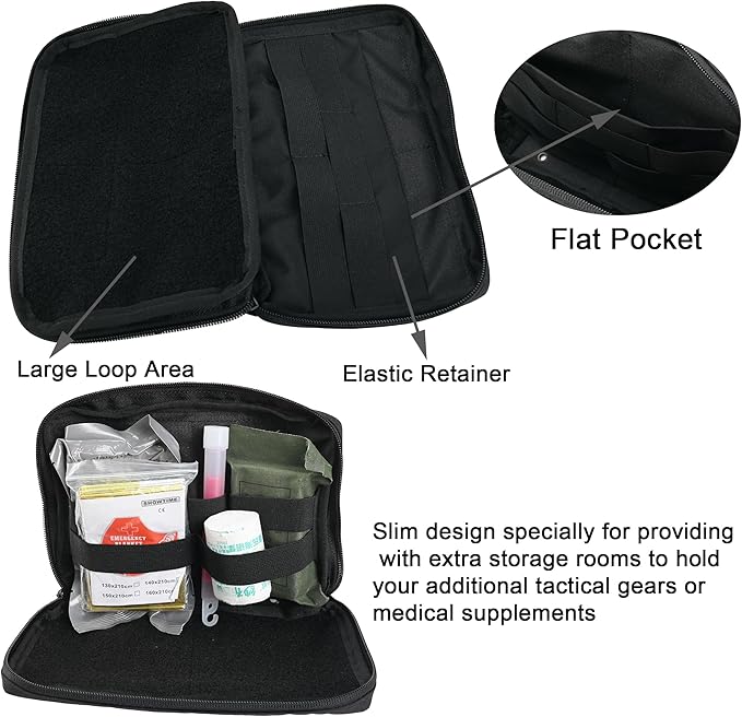 Tactical Admin Pouch Molle Attachment SABADO GP Pouch with Two Way Zipper Closure Slim EDC Utility Pouch for Hunting Vest or Hiking Backpack