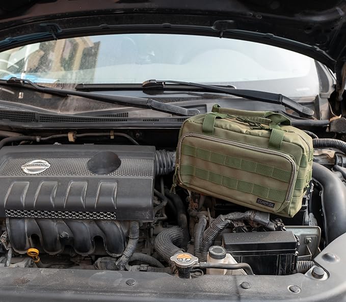 Coreflex 12-Inch Heavy Duty Tool BagTacticalGearRange EDC Tool Bag for cars Multi-Purpose Work Bag for Mechanics Electrician Carpenters Builders Plumbers (Olive Green)