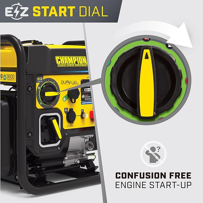 Champion Power Equipment 5500-Watt Dual Fuel RV Ready Portable Open Frame Inverter Generator with Quiet Technology and CO Shield CARB Compliant