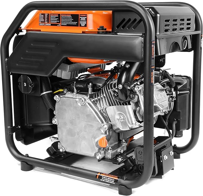WEN GN400iX RV-Ready 4000-Watt Open Frame Inverter Generator with CO Shutdown Sensor Black/Orange