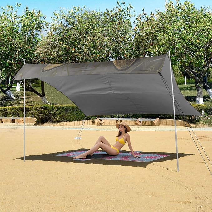 ALAZA Wild Fox Beach Tent Sun Shelter Portable Canopy Sunshade for Outdoor Camping Picnics Backyard Fun 10x9 ft