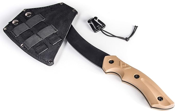 WEYLAND Survival Hatchet &amp Camping Axe with MOLLE Sheath - Small Bushcraft Camping Axes &amp Hatchets for Splitting &amp Chopping Wood Kindling Splitter for Fire Wood Camp Hand Tool