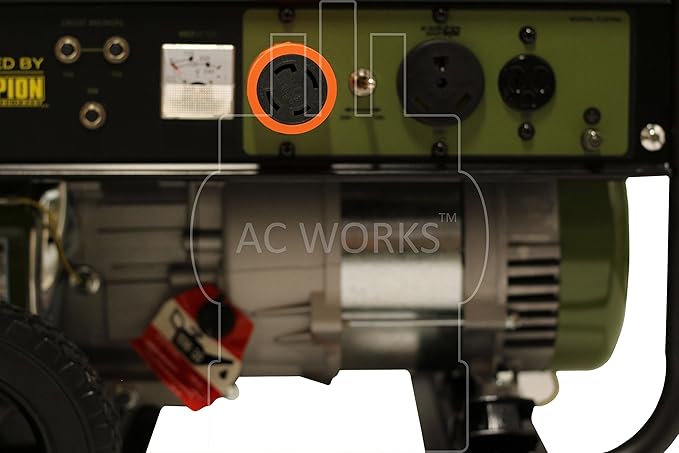 AC WORKS Generator to Transfer Switch L14-30 Inlet Box Adapter (L5-30 30Amp 3-Prong to L14-30 Compact)