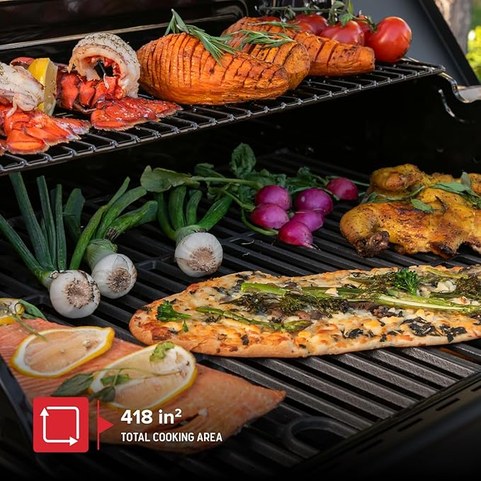 Nexgrill 3-Burner Propane Gas Grill with Side Burner 52000BTUs 418 SQ. In. Cooking Space BBQ Grill with Durable Steel Lid &amp Control Panel for Outdoor Cooking Patios and More - 720-0925S
