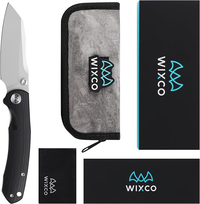 Folding Pocket Knife 3.35 14C28N Blade G10 Handle EDC Knife with Liner Lock Small Pocket Knife with Clip for Men Sharp Camping Hiking Hunting Survival Knives (Silver)