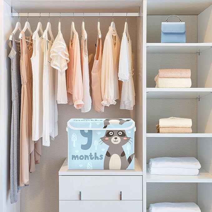 9_months Storage Bins with Lid Foldable Room Storage Clothing Storage Containers for Home Studyroom Dormroom Storage