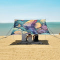 ALAZA Seahorse Seashell Beach Tent Sun Shelter Portable Canopy Sunshade for Outdoor Camping Picnics Backyard Fun 10x9 ft