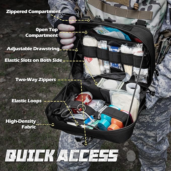 Jueachy Tactical Molle Pouch Large Admin Bag Utility Tool Pouches Molle Attachment EDC Pouches Expandable Molle Accessories Organizer Medical Pocket U.S.A Patch Included
