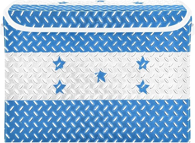 Honduras Flag Honduran National Blue Storage Containers with Lids Stackable Tote Storage Storage Box with Lids for