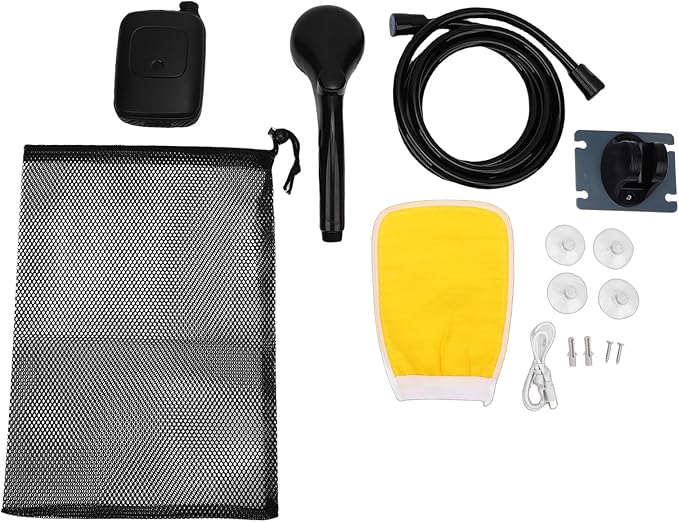 Portable Shower 4 Spray Modes Rechargeable Camping Shower with LED Display and 2400mAh Battery for Hiking RV Travel Car Washing Pet Bath