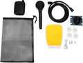 Drfeify Rechargeable Portable Camping Shower 4 Spray Modes with LED Display 2400mAh Battery for Hiking RV Pet Car Wash Includes Mesh Bag