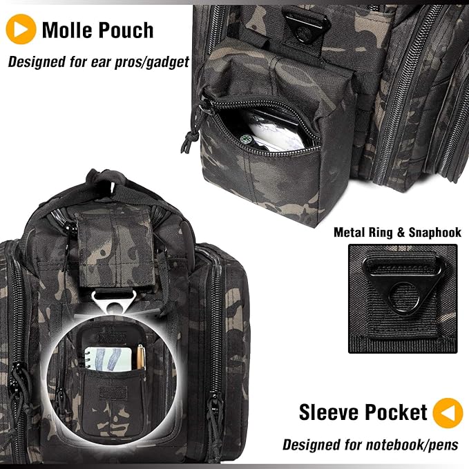 Tactical Range Bag Middle Size Large Shoulder Pack (Charcoal Camo)