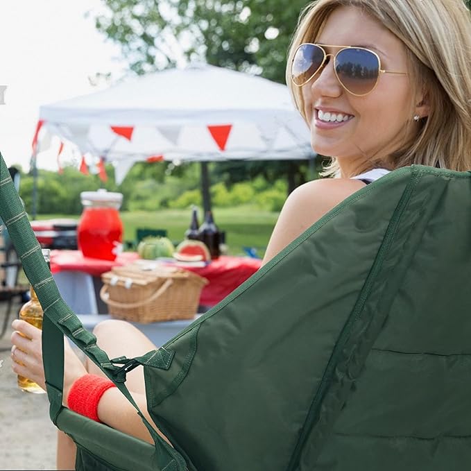 Tranquillo Hanging Hammock Chair Patio Swing Chair Outdoor Swing Chair with Headrest Armrest Cup Holders Porch Swings Outdoor and Hammock Tree Straps Net Moss Green