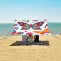 ALAZA Butterfly Colorful Beach Tent Sun Shelter Portable Canopy Sunshade for Outdoor Camping Picnics Backyard Fun 10x9 ft
