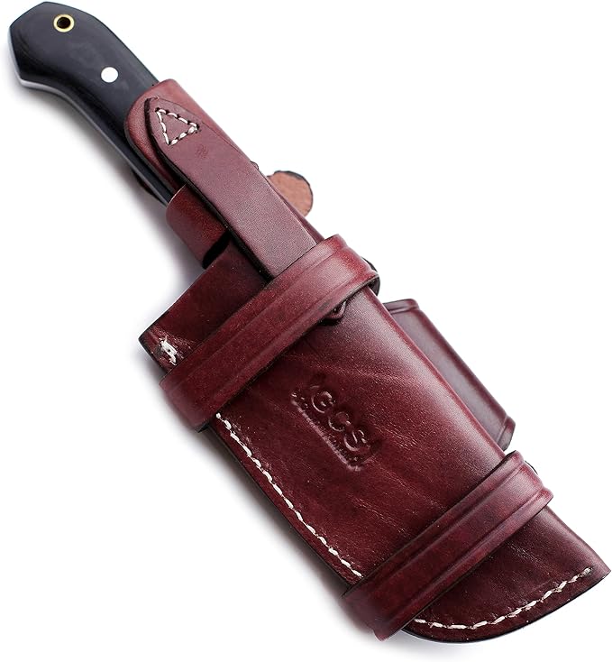GCS Handmade Micarta Handle D2 Tool Steel Tactical knife Hunting Knife Camp Knife with leather sheath Full tang blade designed for Hunting &amp EDC GCS 108
