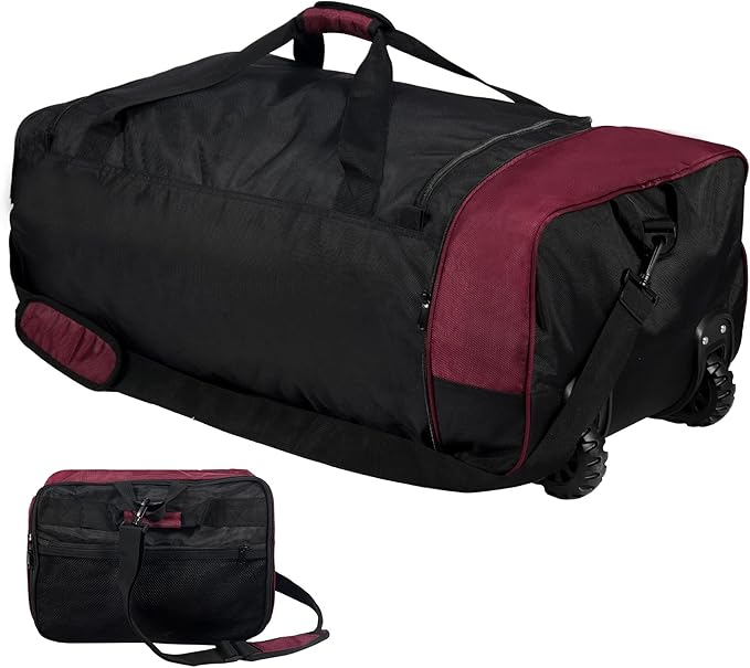 REDCAMP 85L/120L/140L Foldable Duffle Bag with Wheels Large Travel Duffel Bag