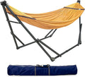 Tranquillo Adjustable Hammock Stand 2 Persons Portable Hammock with Stand Collapsible – Lounge Yard Porch Hammock Net with Carry Bag Yellow