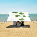 ALAZA St Patrick Day Shamrock Leaves and Glossy Drops Beach Tent Sun Shelter Portable Canopy Sunshade for Outdoor Camping Picnics Backyard Fun 10x9 ft