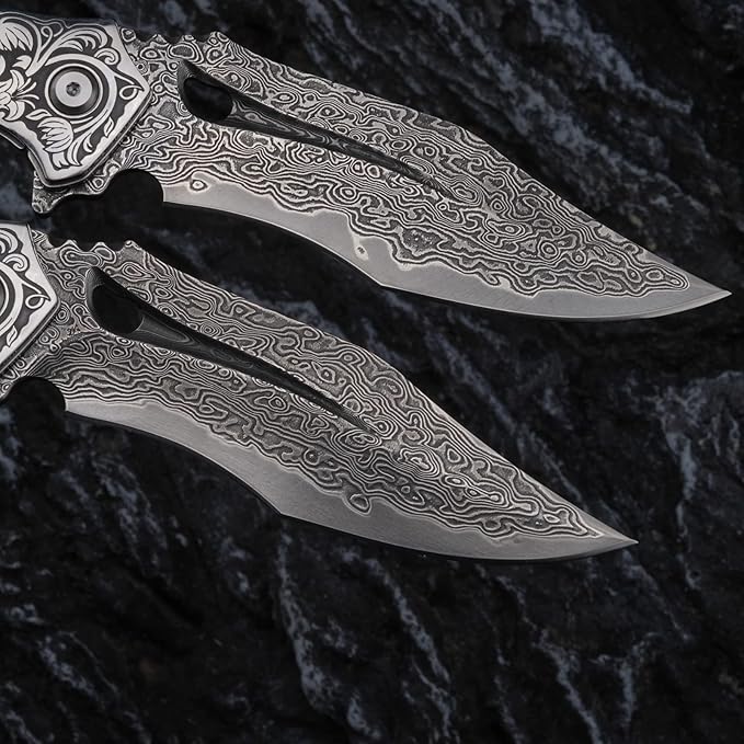 Handmade Japanese VG10 Damascus Steel Folding Knife Wild survival pocket knife Maple Liner Lock Handle EDC Pocket Knives for Men Outdoors Camping Fishing