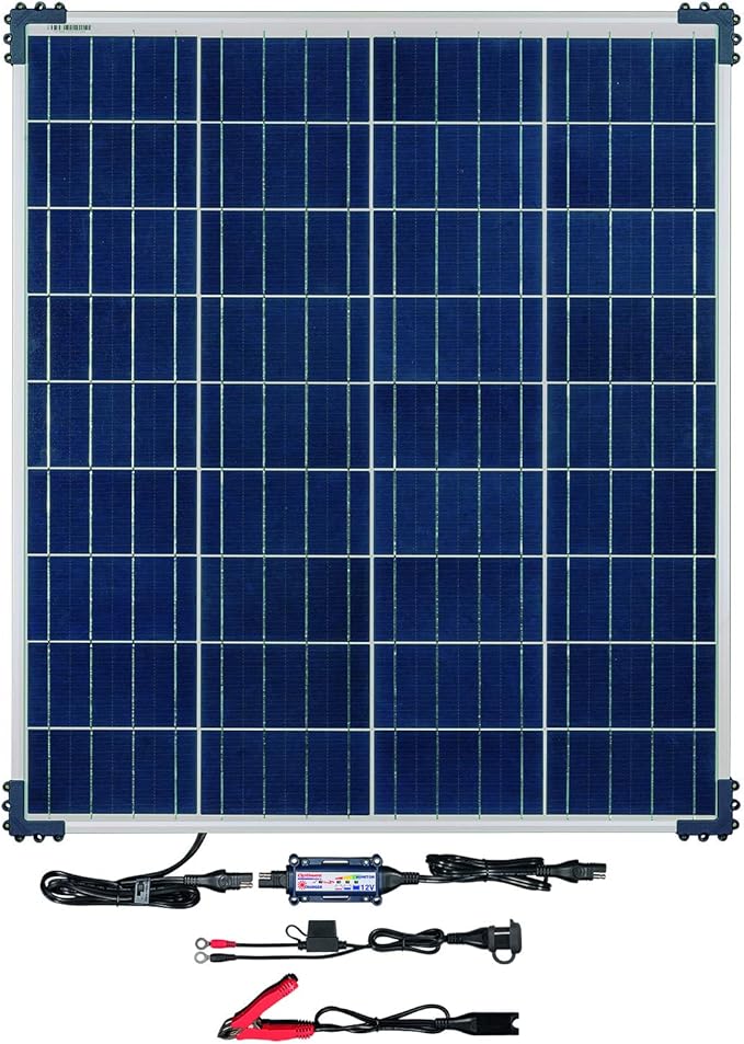OptiMATE SOLAR + 80W Solar Panel TM-523-8 Solar Pulse Charger Tester &amp Maintainer for 12V batteries with 80W solar panel