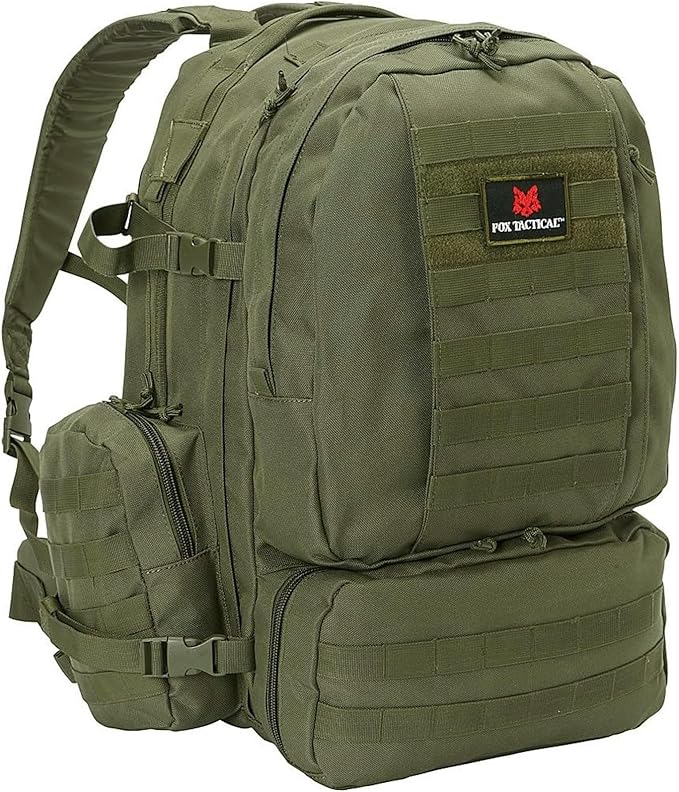 FOX OUTDOOR PRODUCTS Advanced 3-Day Combat Pack | 69L Tactical Backpack w/Dual Hydration Ports Compression Straps &amp Storage