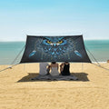 ALAZA Blue Owl Dreamcatcher Beach Tent Sun Shelter UPF50+ Protection Beach Shade Canopy w/ 4 Sandbags for Outdoor Camping Fishing Backyard Fun Picnic 10x9 ft