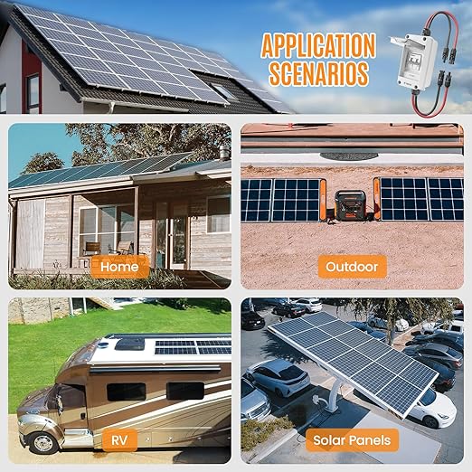 Solar Panel Disconnect Switch 1000V DC/AC 16A PV Disconnect Switch Outdoor Miniature Circuit Breaker IP65 More Space Quick Installation for Solar PV Array Homes Battery (1000V 16 Amp)