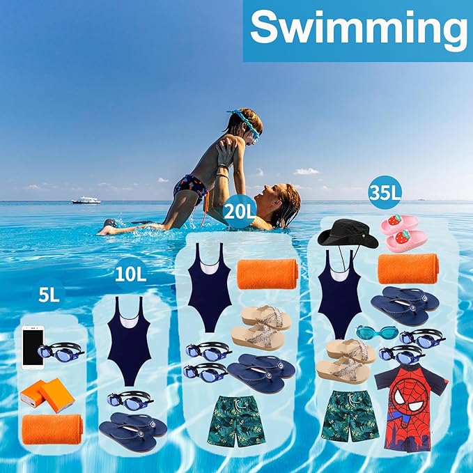 Dry Bag Waterproof Floating and Lightweight Dry Bags Roll Top Sack Keeps Gear Dry for Kayaking Rafting Boating Swimming Camping Hiking Beach Fishing outdoor