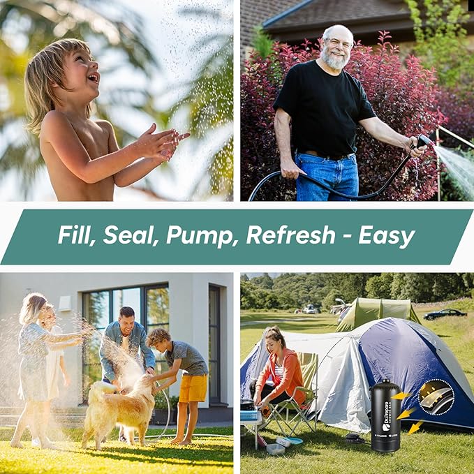 DR.PREPARE Portable Shower for Camping 4/5 Gallons Camping Shower Bag Portable Outdoor Shower with Pump for Hiking Climbing Pet Cleaning Car Washing Beach &amp Emergency
