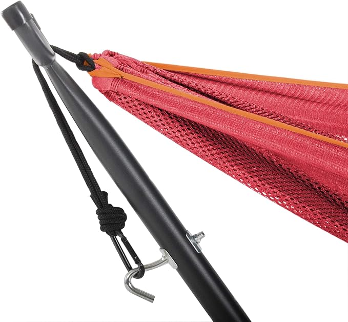 Vivere C9MESH-46 Hammock with Stand Peach and Punch