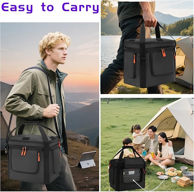 For Jackery Explorer 1000 V2 Carrying Case - Portable Power Station Bag with Quick Access Window Soft Padded Travel Case Generator Cover (13.78×10.23×10.8in)