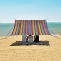 ALAZA Rainbow Hearts LGBT Pride Beach Tent Sun Shelter UPF50+ Protection Beach Shade Canopy w/ 4 Sandbags for Outdoor Camping Fishing Backyard Fun Picnic 10x9 ft