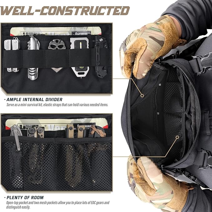 WYNEX Tactical Chest Rig Pack for Men Running Chest Bag with Front Loop Airsoft WYNEX Tactical Mag Pouch Molle Admin Pouch of Laser Cut