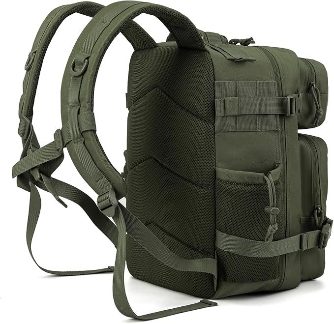 QT&ampQY 25L Tactical backpack &amp Tactical Toiletry Bag(Army Green)