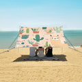 ALAZA Llama with Cactus Cute Alpaca Baby Llamas Flower Beach Tent Sun Shelter Portable Canopy Sunshade for Outdoor Camping Picnics Backyard Fun 10x9 ft