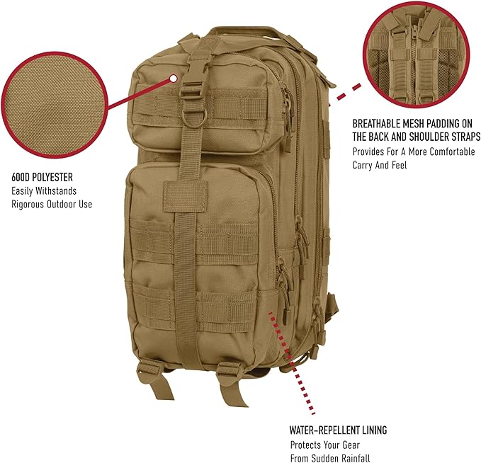 Rothco Convertible Medium Transport Pack – Tactical Backpack Outdoor Hiking MOLLE Bag