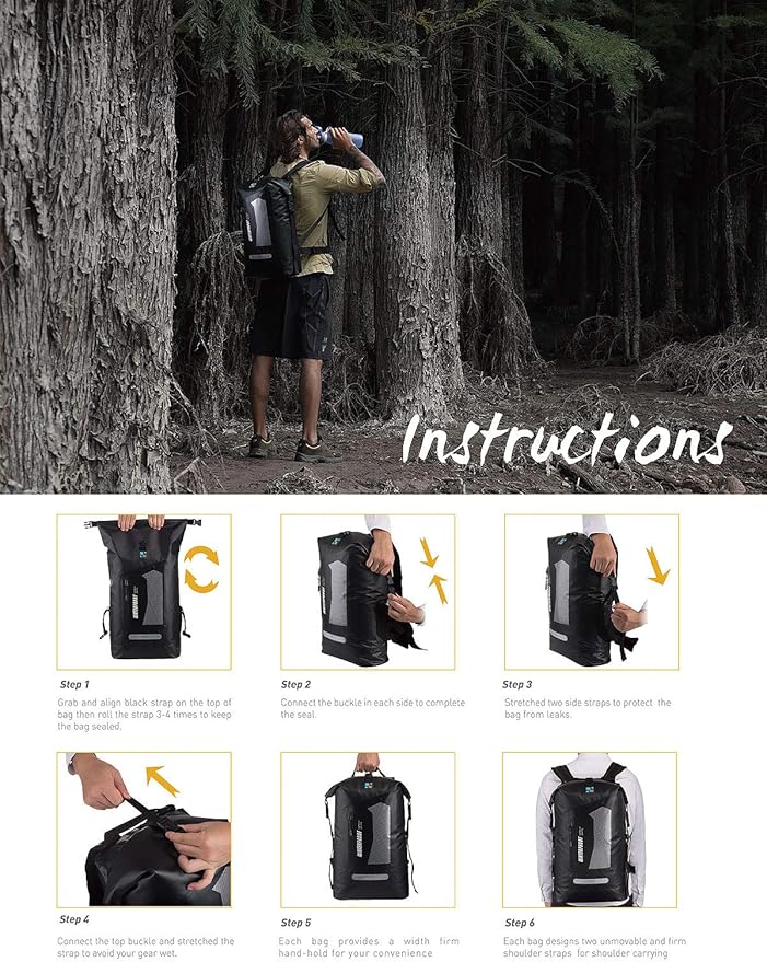 IDRYBAG Waterproof Backpack for Men 20L/30L/40L Floating Dry Bag Kayak Dry Backpack Hiking