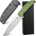 Sitivien ST26 Fixed Blade Knife N690 Steel Blade Micarta Handle Full Tang EDC Fixed Knifes for Outdoor Activities Working Camping(Green)