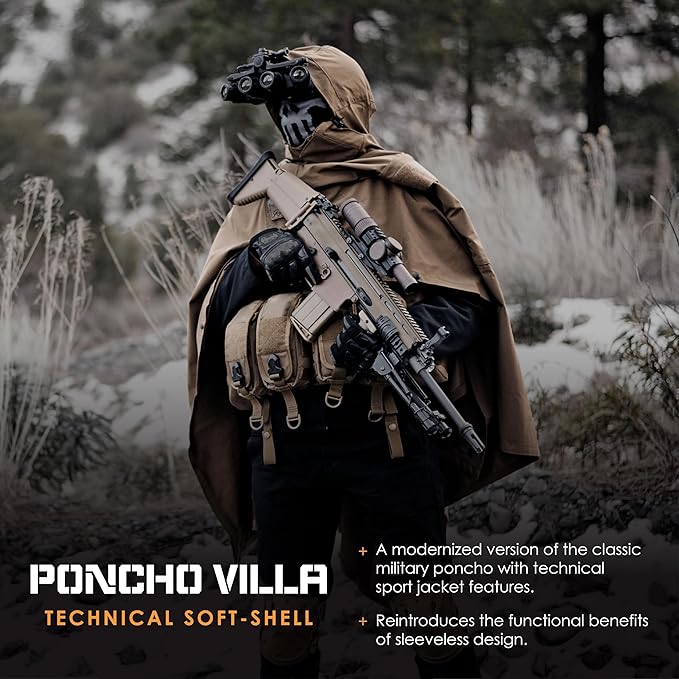 HAZARD 4 PonchoVilla Tactical Poncho Waterproof Breathable Military Rain Gear Softshell Heavy Duty &amp Packable