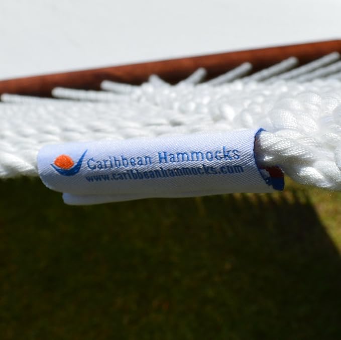 Jumbo Caribbean Hammock - 55 Inch - Soft-Spun Polyester - White